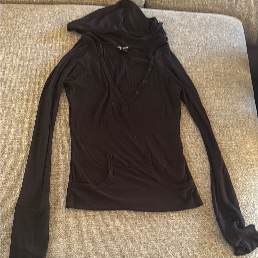 Women's Black Long Sleeve Top